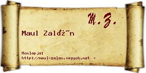 Maul Zalán névjegykártya