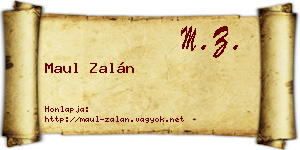 Maul Zalán névjegykártya